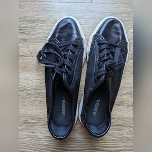 JustFab Black Mesh Sneakers